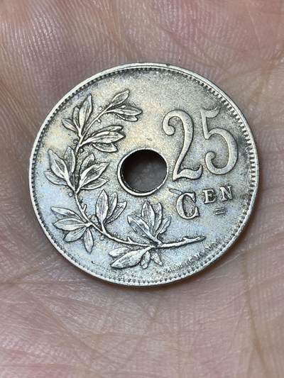 2025年第七十四场(总第一百场）外国好品散币(免佣金) - 比利时🇧🇪1922年25分(阿尔贝一世时期，荷语版)