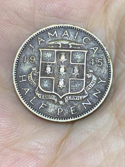 2025年第七十三场(总第九十九场）外国好品散币(免佣金) - 少见–英属牙买加1945年半便士(乔治六世第二版)