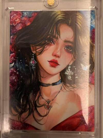 龙虎卡牌第48场 （无佣金，满120包邮，欢迎送拍，摩点开车） - 【手绘卡】 摩登女郎（有金粉装饰）画师：路人甲