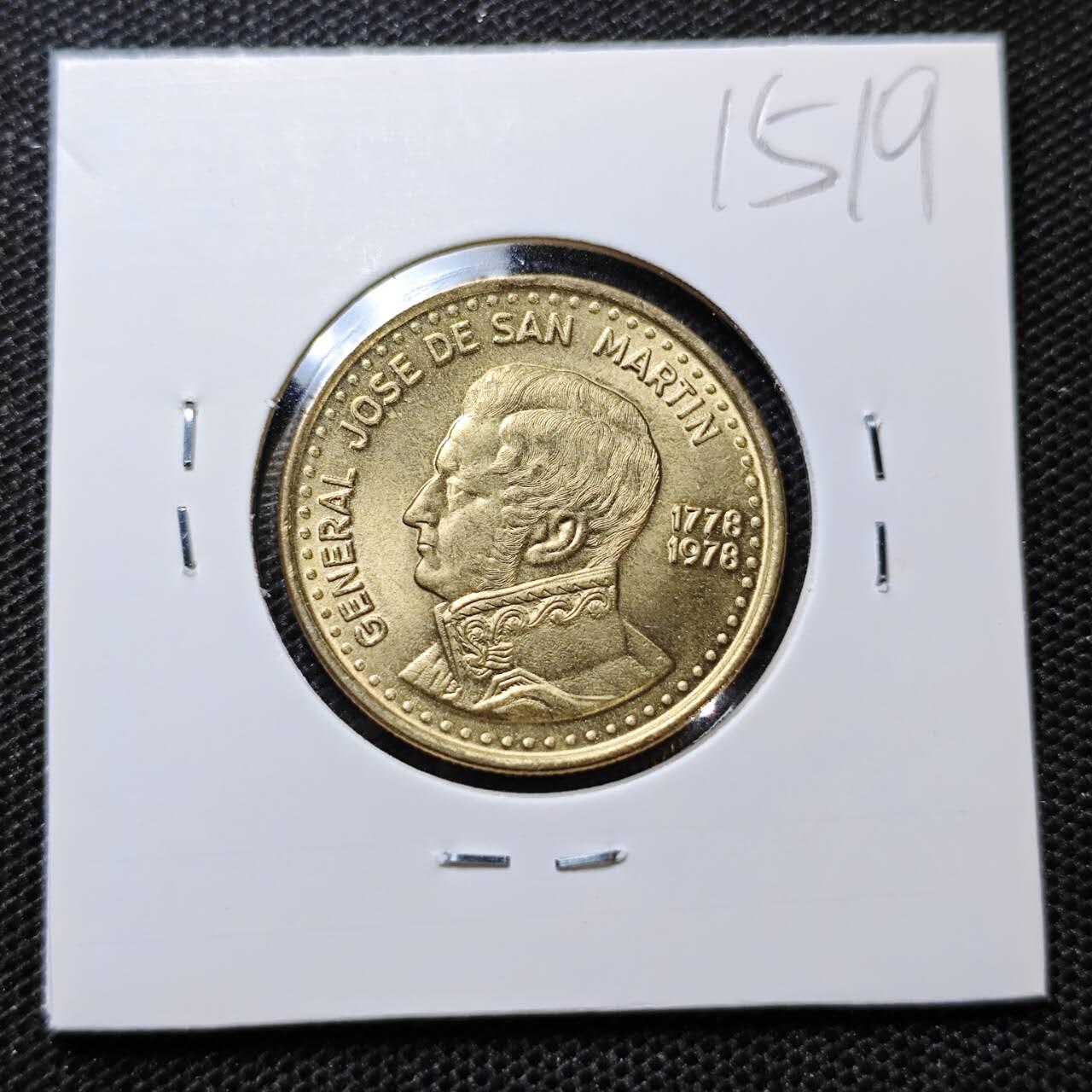 KK钱币收藏小铺 第315期 2月预留时间 周末发货 1978阿根廷50比索纪念币 好品