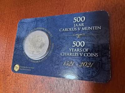 长老汇马年精选第七场拍卖 - 2021比利时卡洛斯五世500年2欧元双色币，卡装