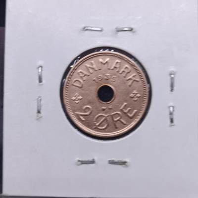 【淘币小摊】限时拍第六百九十七拍  纸夹币苏联纪念币场 满百包邮可预留两周  周一统一发货  - 丹麦1935年2欧尔铜币