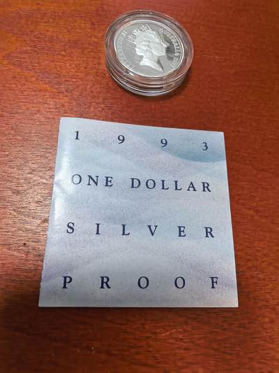 长老汇蛇年精选第三十场拍卖 1993澳大利亚保护土地1澳元精制银币，原盒证，2万枚，克书110美金