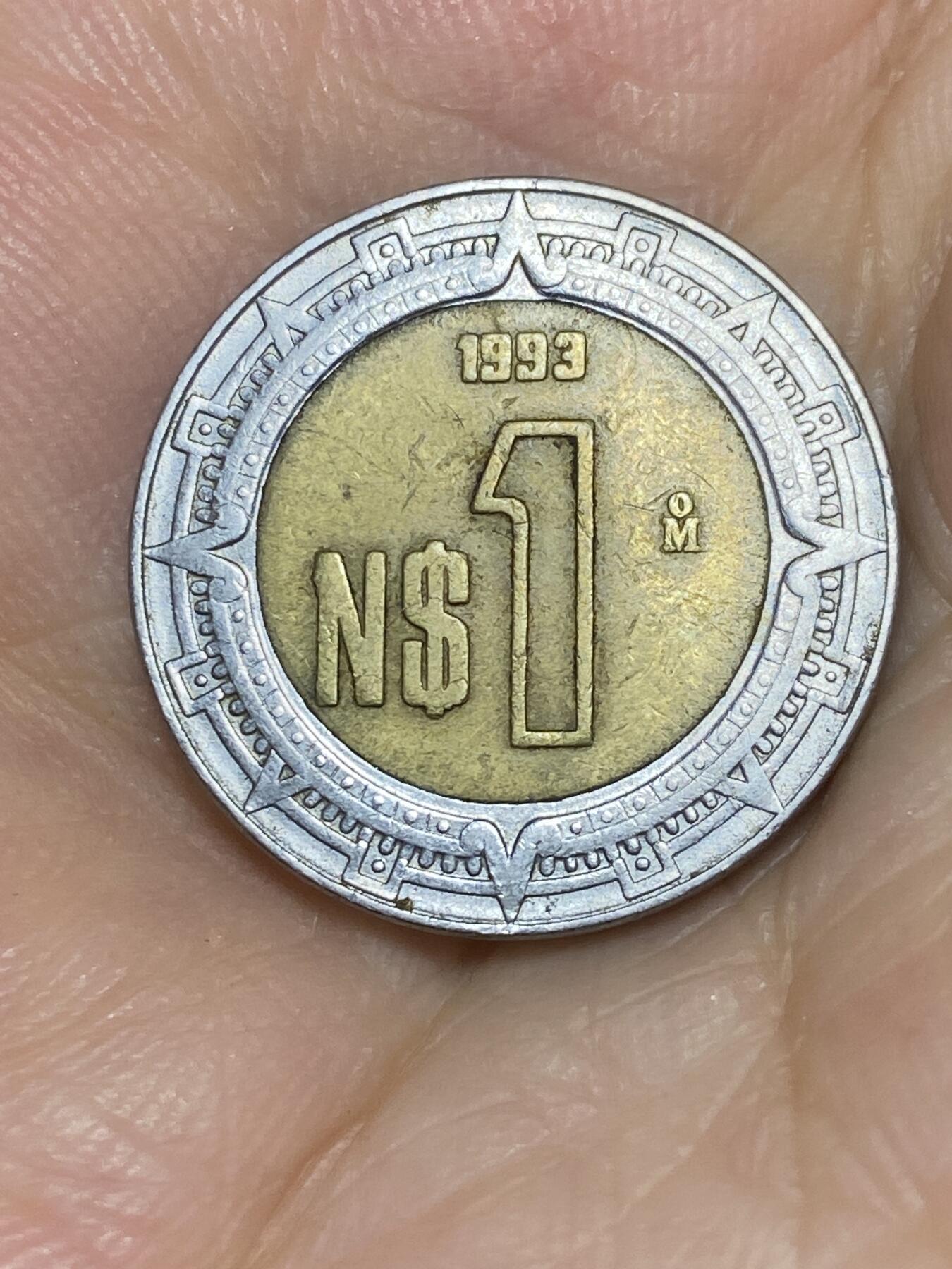 墨西哥🇲🇽1993年1比索(早期版本，货币符号前带N) - 泉海无涯- 泉海无涯- 麦稀奇
