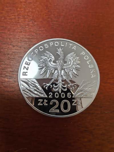 长老汇蛇年精选第三十场拍卖 2006波兰阿尔卑斯土拨鼠20兹罗提精制银币，28.84克925银