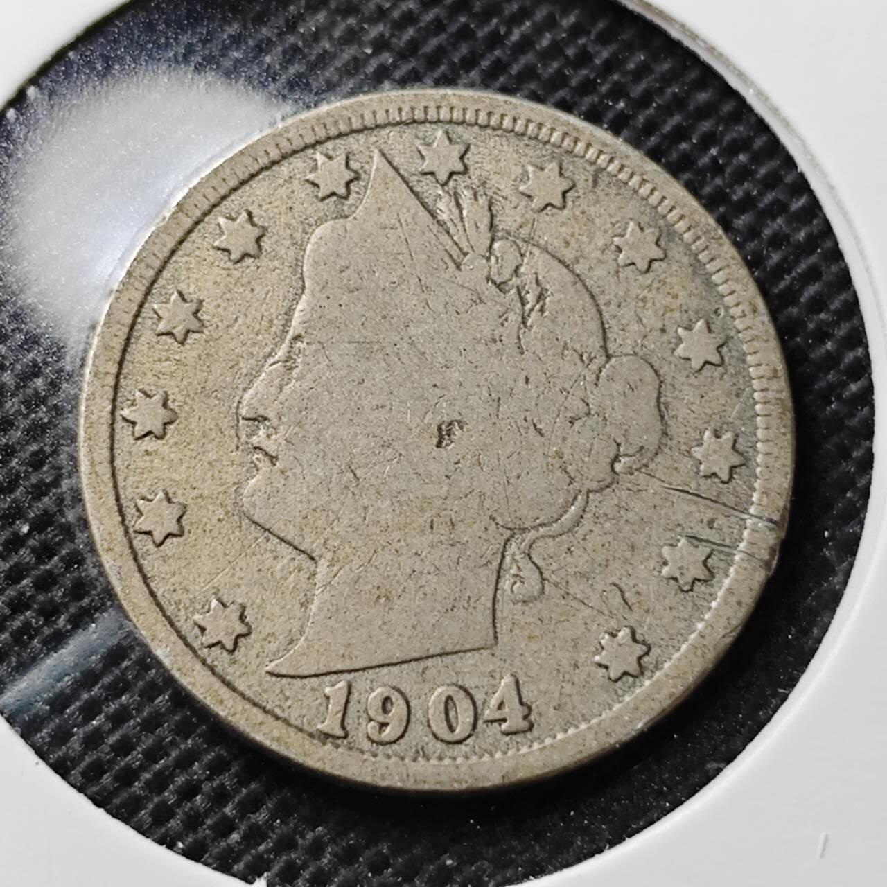 KK钱币收藏小铺 第314期 2月预留时间 周末发货 1904美国5分 