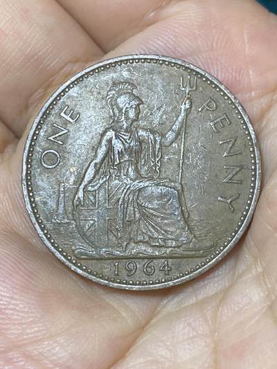 2025年第七十四场(总第一百场）外国好品散币(免佣金) - 英国🇬🇧1964年1便士(伊丽莎白二世青年桂冠第二版)