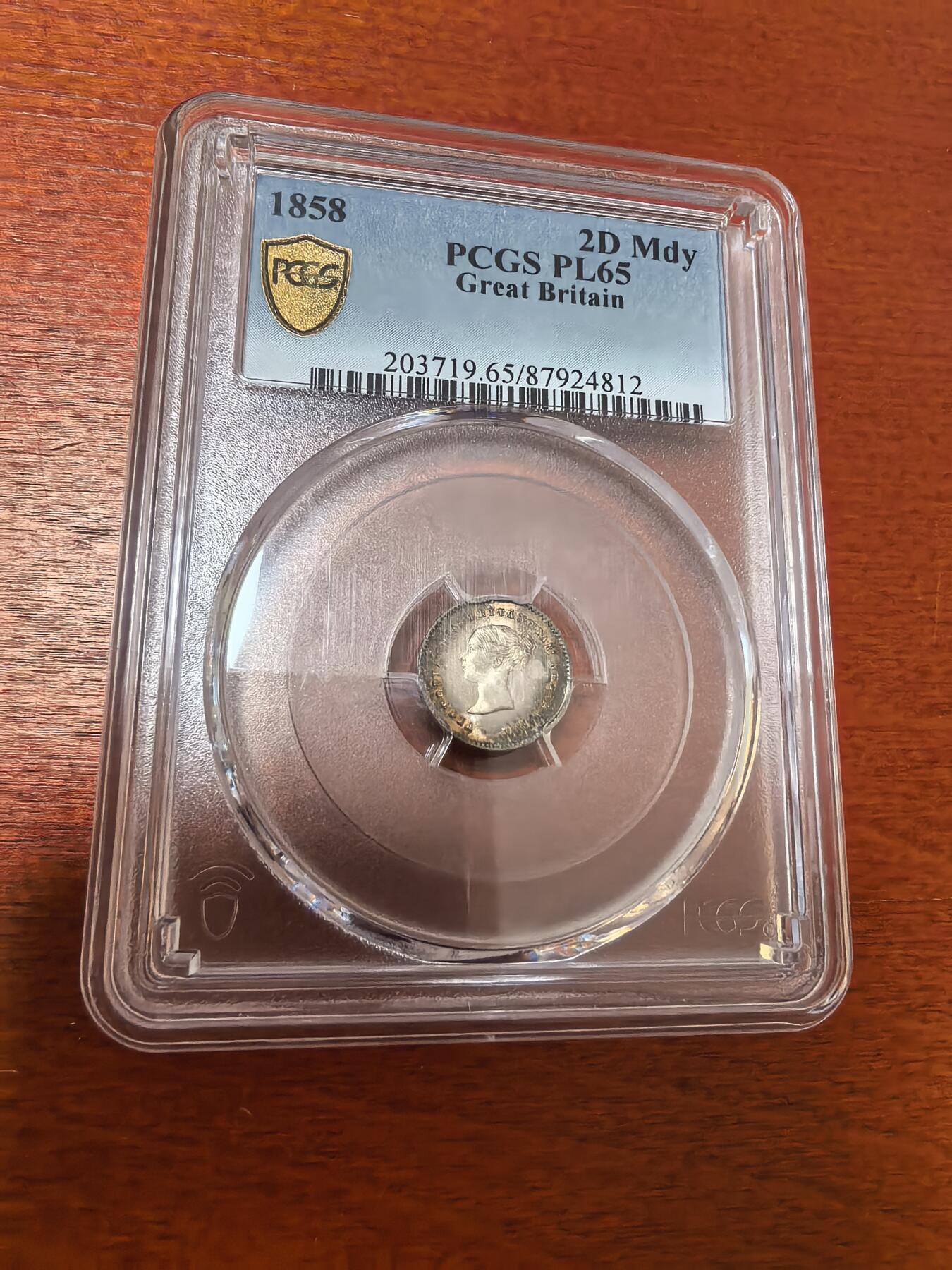 长老汇蛇年精选第三十场拍卖 1858英国维多利亚濯足币银币4枚一套，钱币微小而精细，发行量很少，近170多年前的老物件，pcgs pl64-65份，都是冠亚军分数，pl非常难得