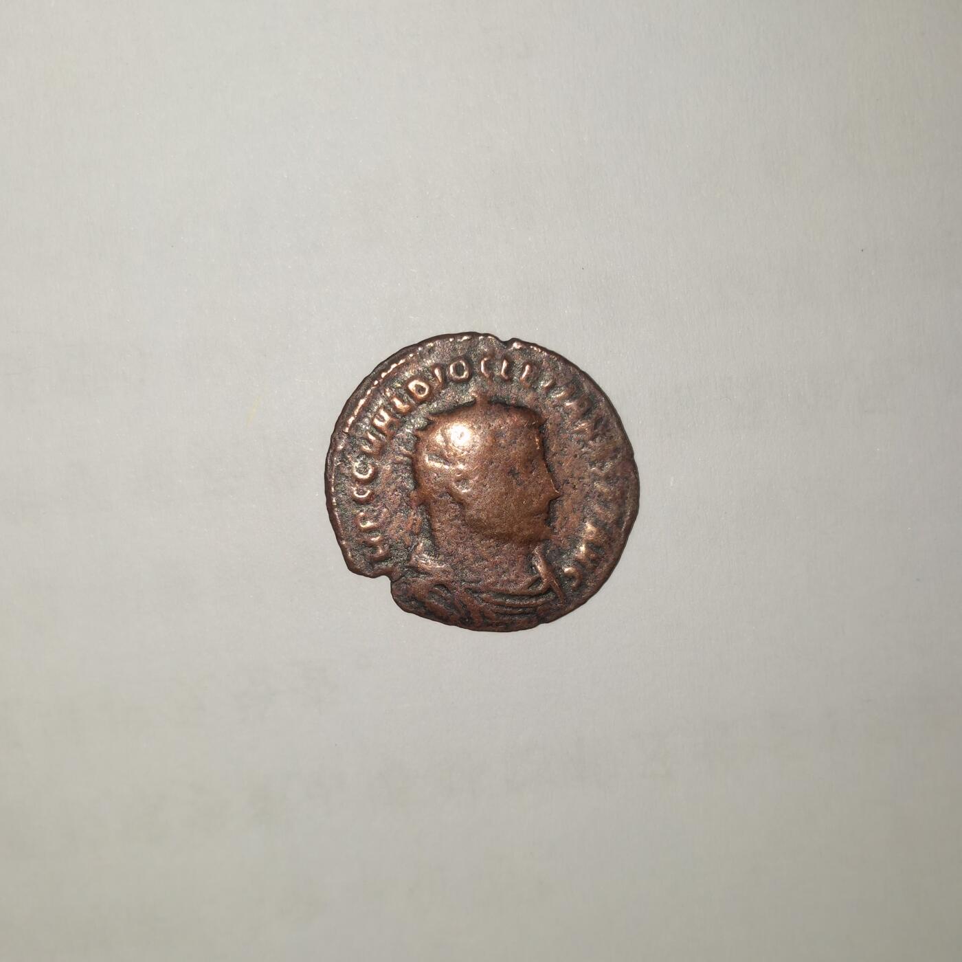 罗马帝国戴克里先（公元284年-305年在位），货币改革前最后的安东尼镀银铜币，银层已无，极美稀少品种