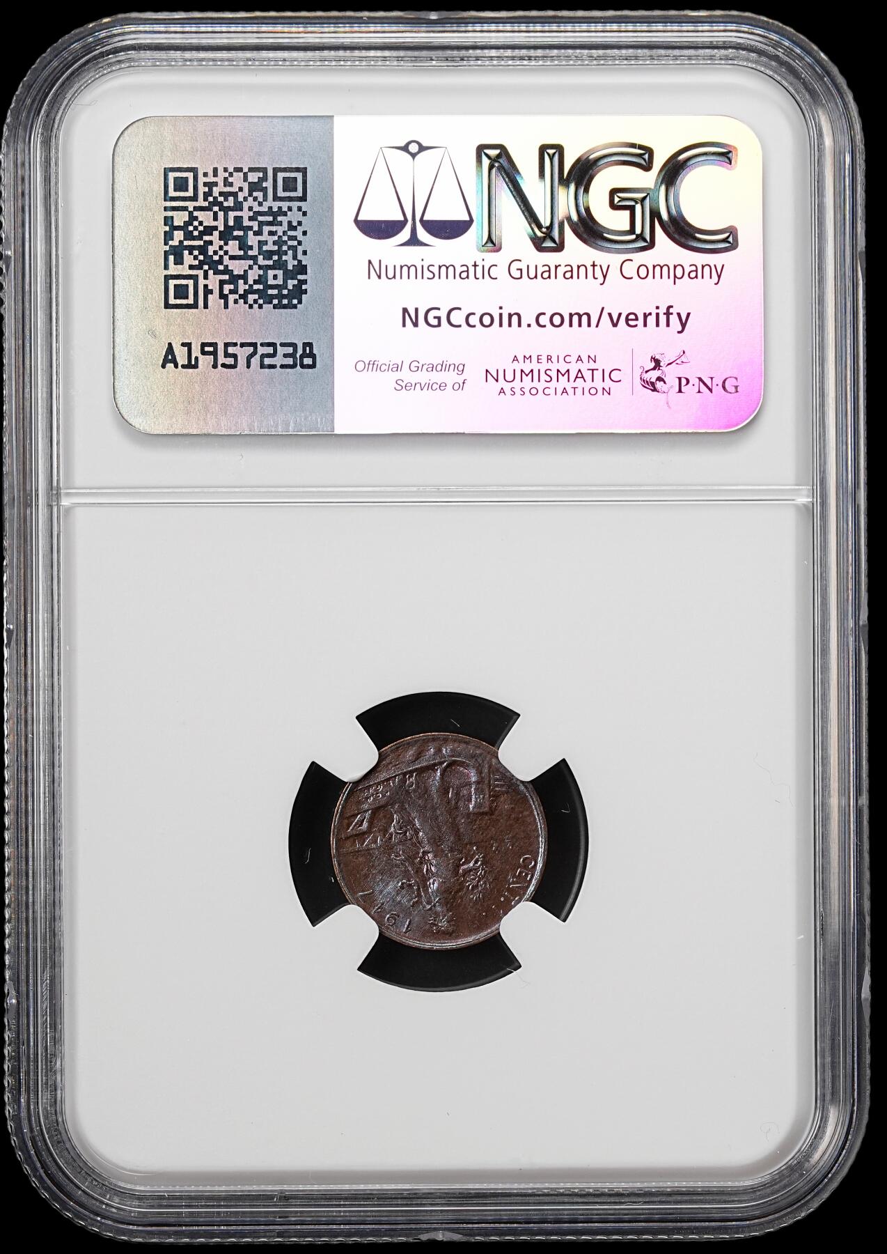 修遠堂世界钱币第七十九期 NGC MS64BN 1917年意大利1分铜币