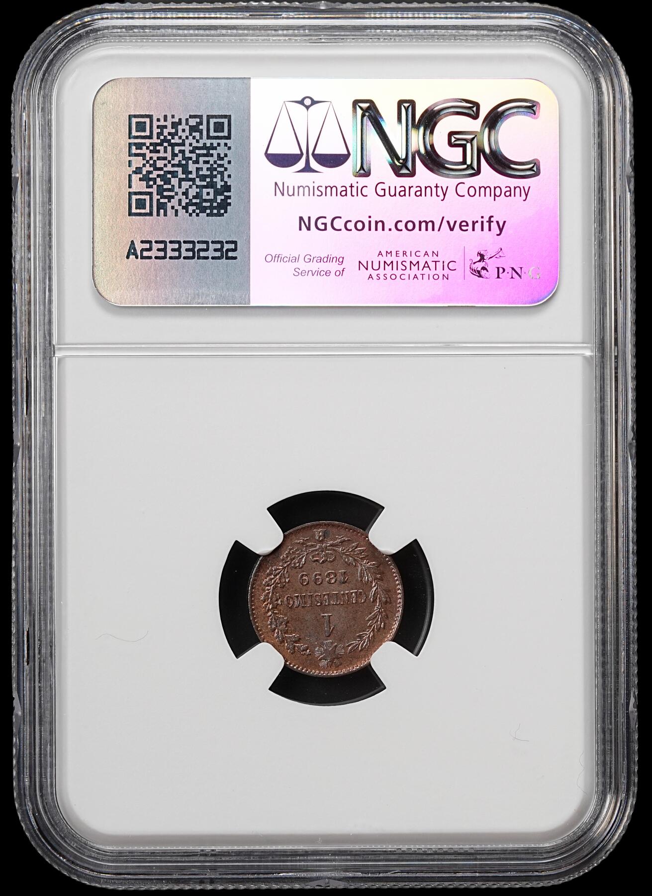 修遠堂世界钱币第七十九期 NGC MS64BN 1899年意大利1分铜币