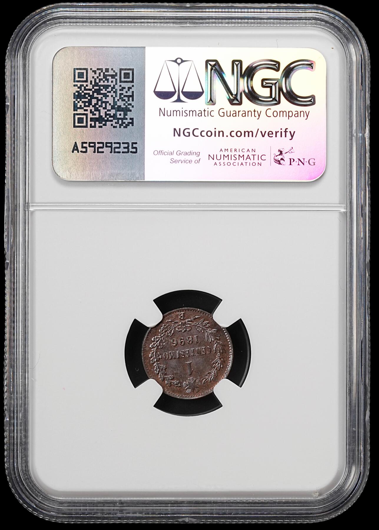修遠堂世界钱币第七十九期 NGC MS64BN 1896年意大利1分铜币