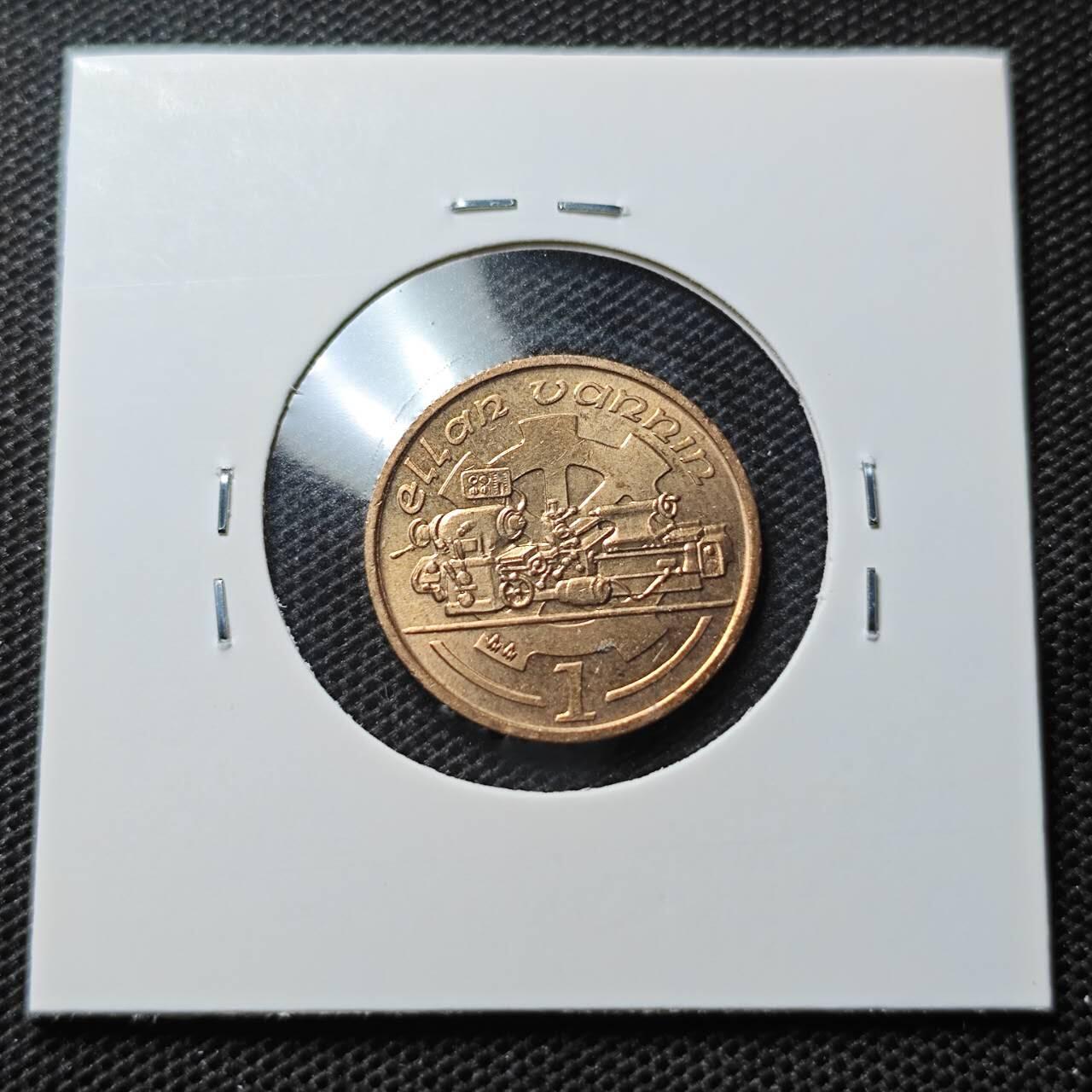 KK钱币收藏小铺 第315期 2月预留时间 周末发货 1993英属马恩岛1便士 好品