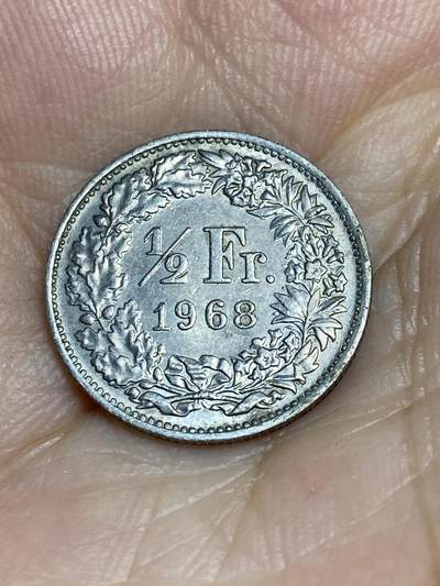 2025年第七十四场(总第一百场）外国好品散币(免佣金) - 瑞士🇨🇭1968年1/2法郎