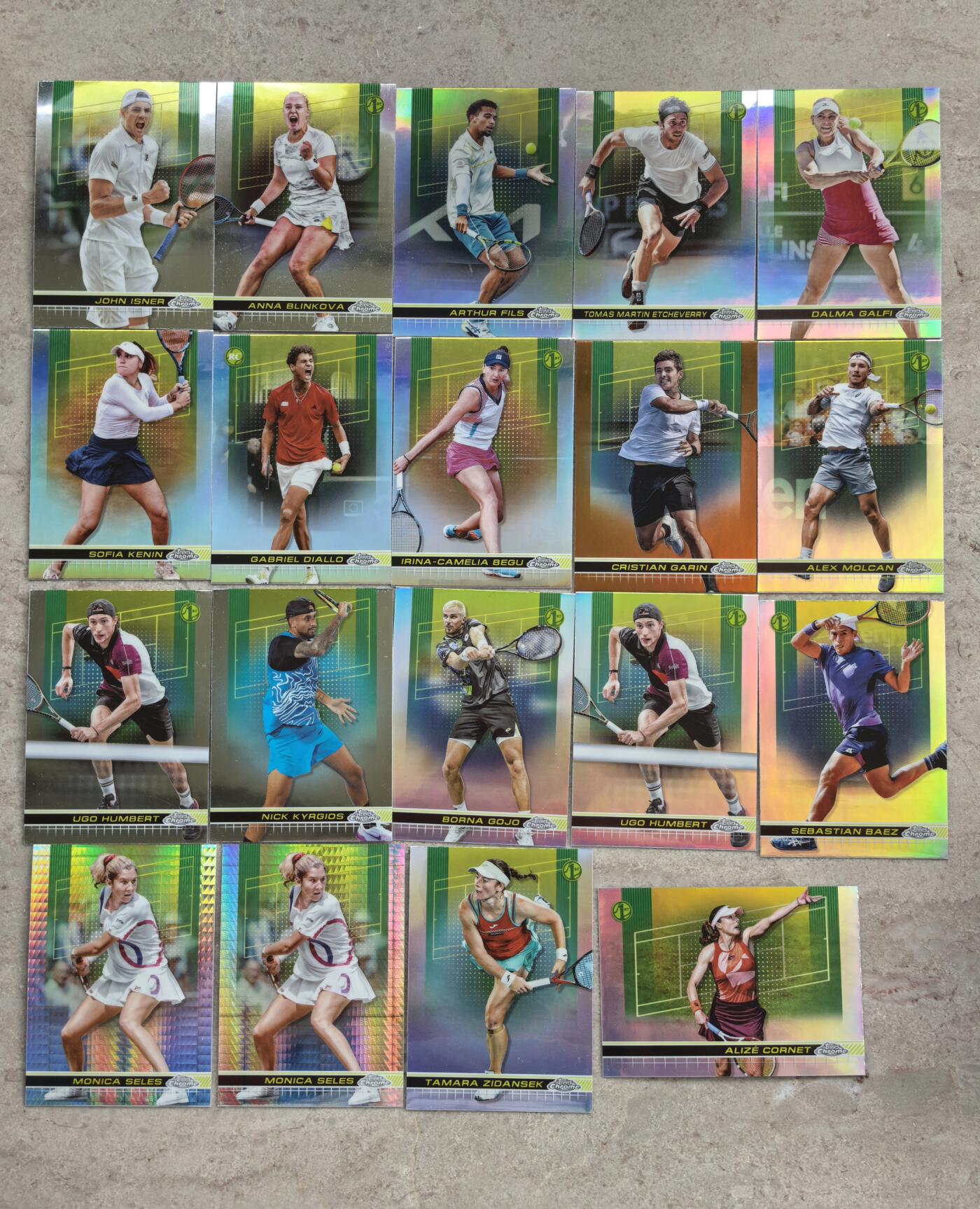 【博洋堂】卡牌拍卖专场第002期 2024 Topps Chrome 网球 银折 塞莱斯等19张一组 专收必备