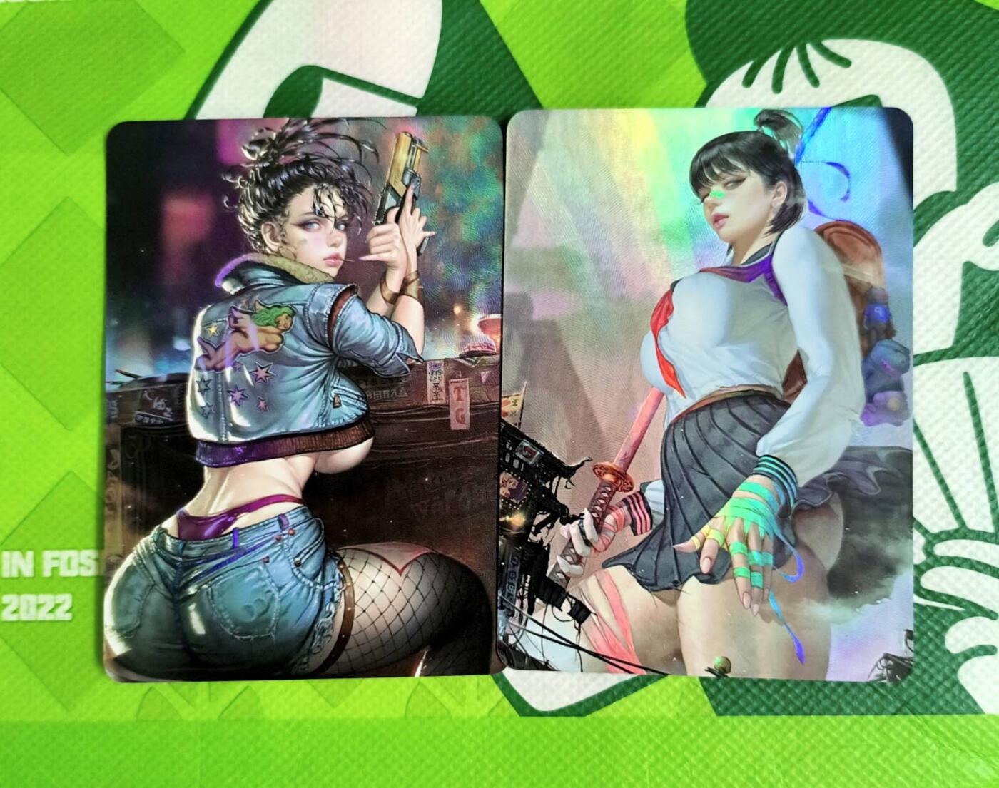 龙虎卡牌第48场 （无佣金，满120包邮，欢迎送拍，摩点开车） 彩闪2张 不良少女对卡
