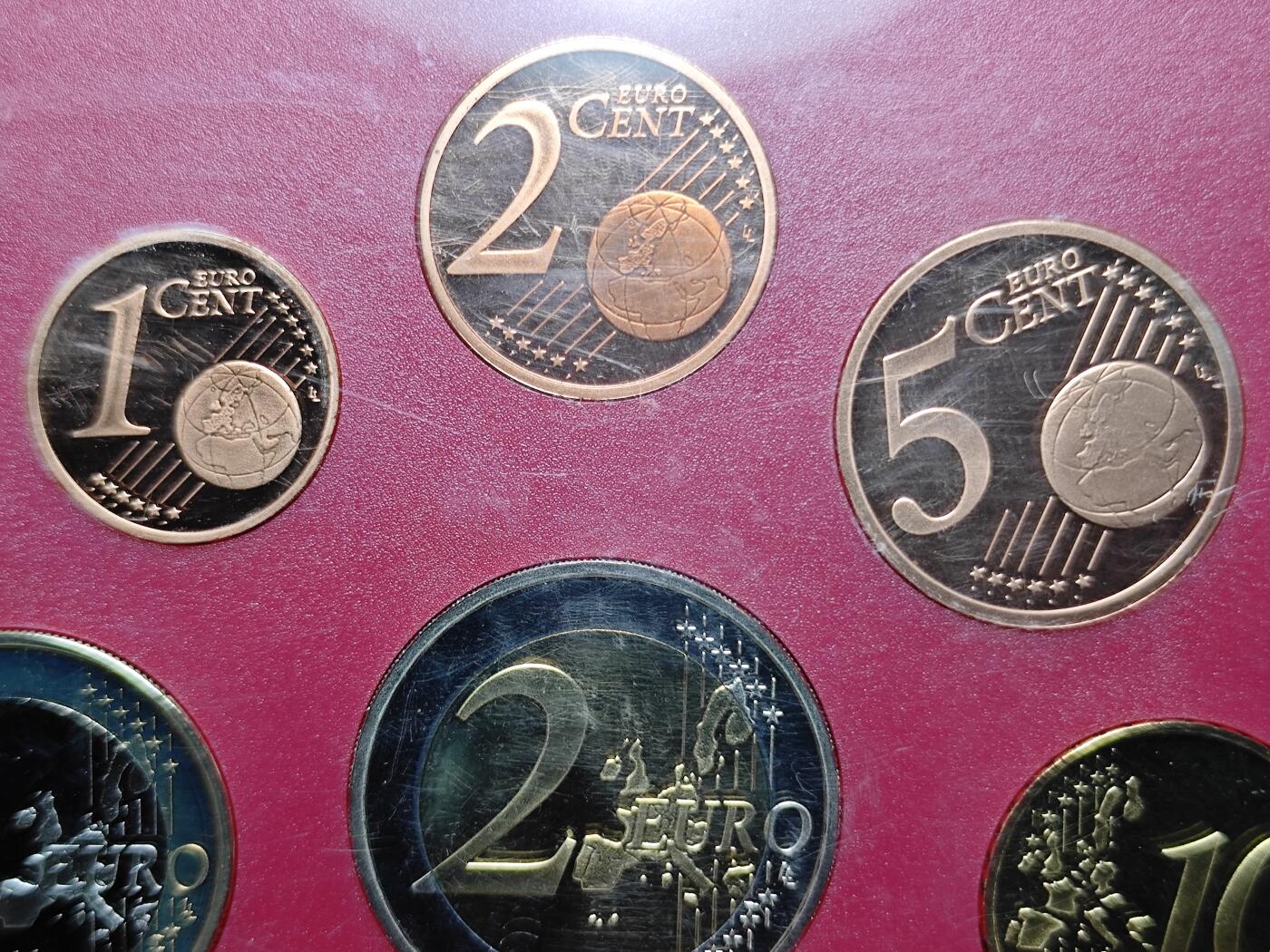 KK钱币收藏小铺 《批量/好品散币 套币 银币》专场 2月预留时间 周末发货  2002德国欧元大小面值精制套币