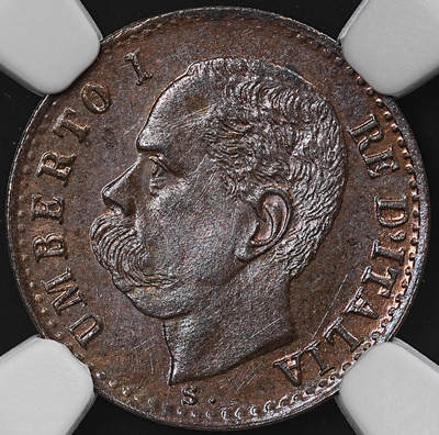 修遠堂世界钱币第七十九期 - NGC MS64BN 1899年意大利1分铜币