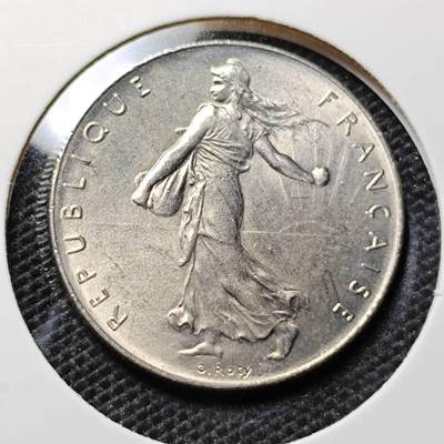 KK钱币收藏小铺 第315期 2月预留时间 周末发货 - 1975法国1法郎 好品