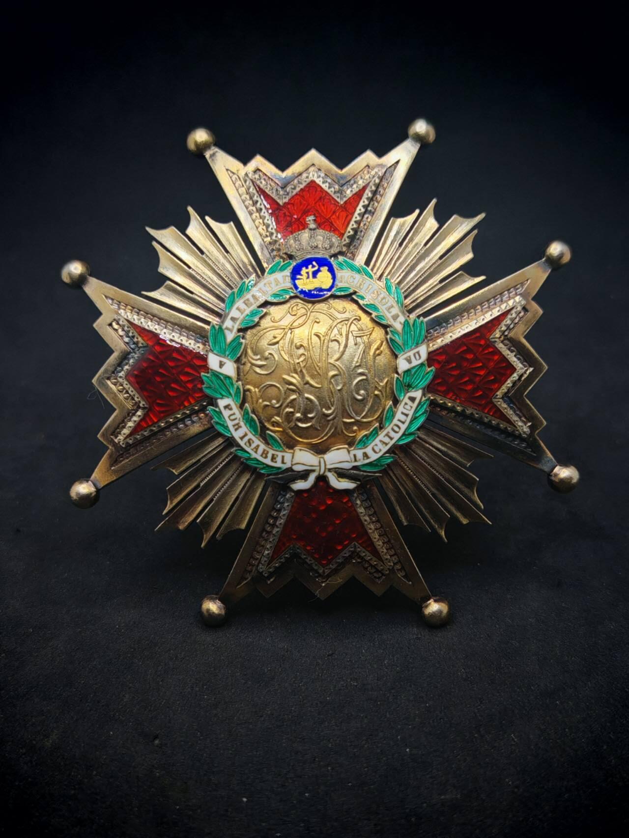 凯旋世界勋赏（第17期）（欢迎送拍）（对拍品有疑问请询问客服，不接受到手刀，出价默认拍品品相。请认真阅读拍卖规则！出价默认已认可！）（收到货请录制开箱视频，无视频概不处理问题。） 西班牙天主教伊丽莎白勋章 大军官级星芒 王国时期版本 