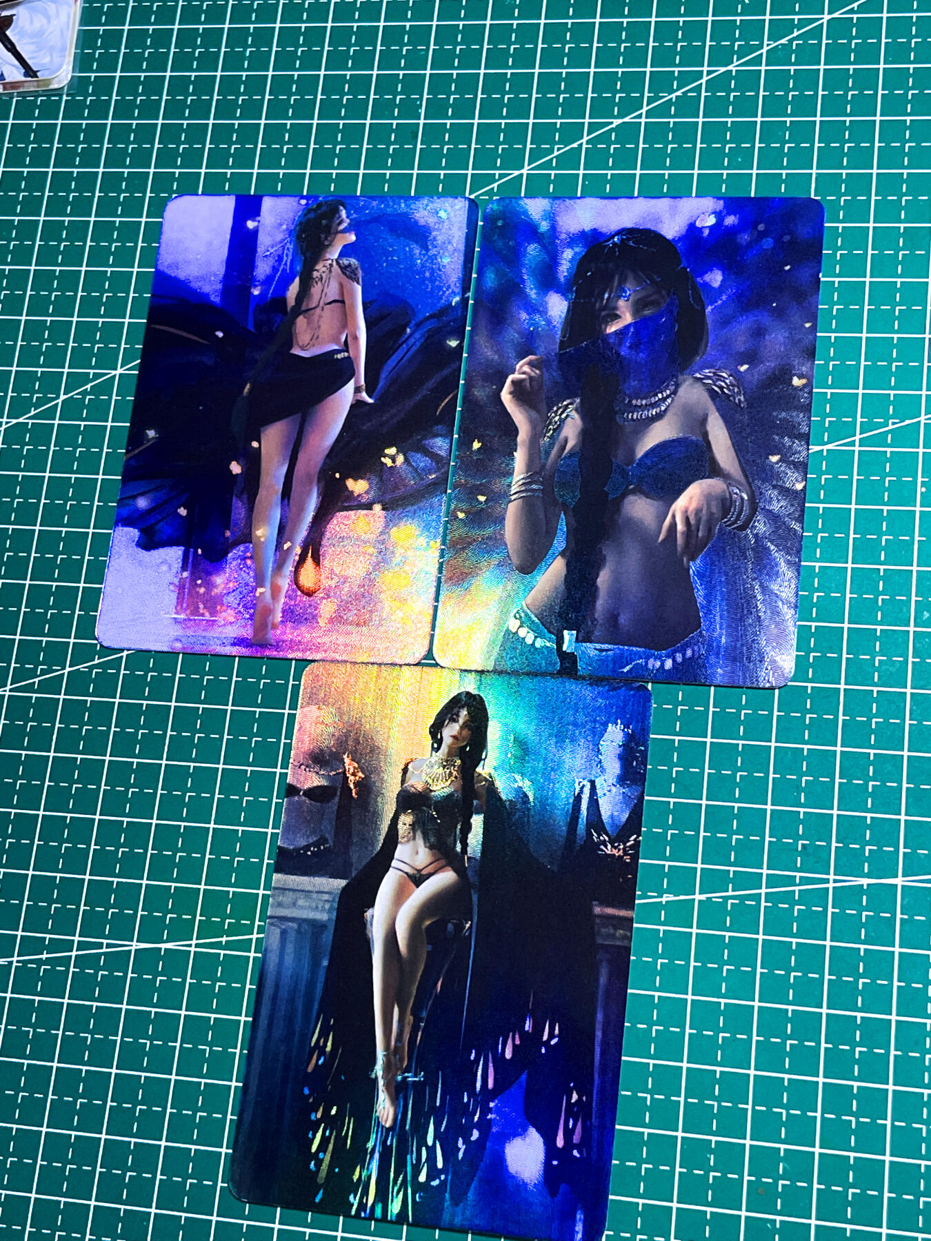 显眼宝25期 颜值精选 超美 【鬼刀】  风铃   折光彩闪卡3张 小卡尺寸
