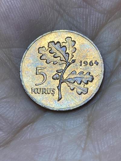 2025年第七十四场(总第一百场）外国好品散币(免佣金) - 土耳其🇹🇷1964年5库鲁(第五套第一版，2.5克版)
