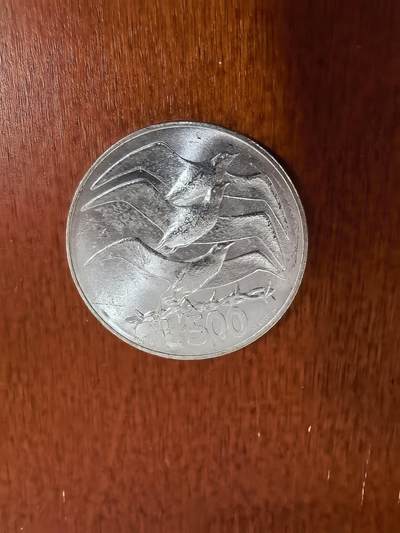 长老汇蛇年精选第三十一场拍卖 - 1975圣马力诺海鸥500里拉银币，11.9万被毁