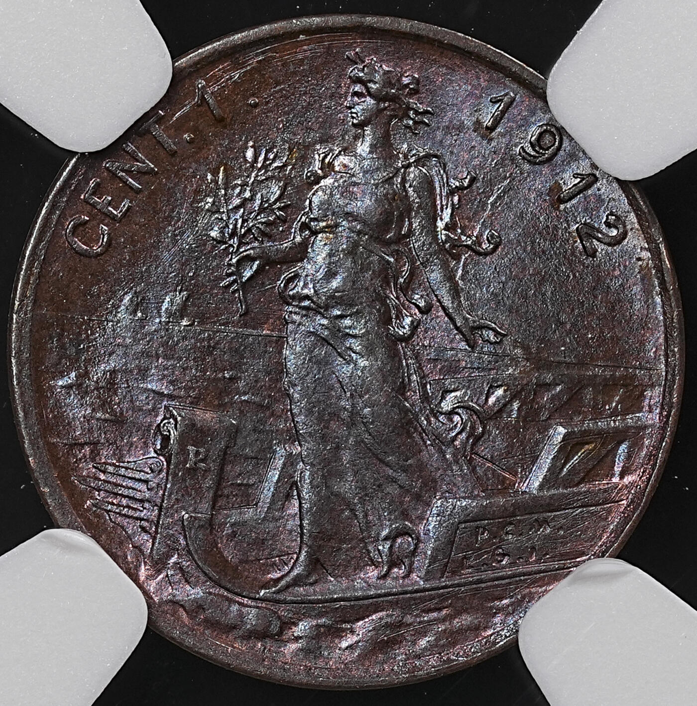 修遠堂世界钱币第七十九期 NGC MS64BN 1912年意大利1分铜币