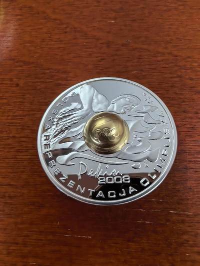 长老汇蛇年精选第三十一场拍卖 - 2008波兰北京奥运游龙戏珠10兹罗提镶嵌精制银币，14.40克925银