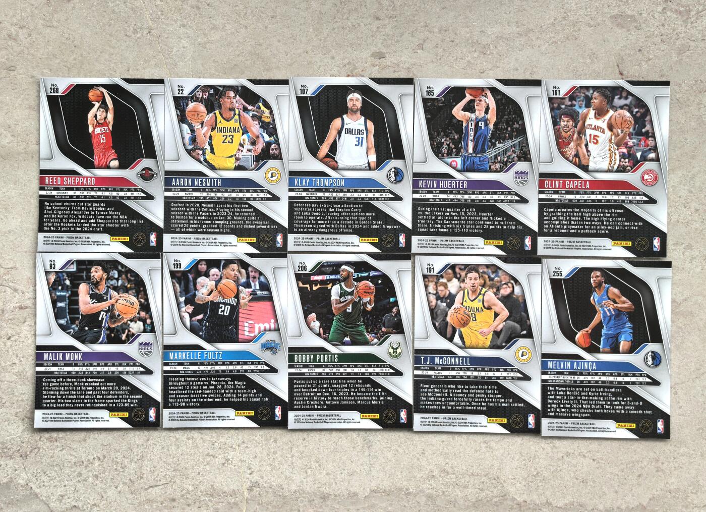 【博洋堂】卡牌拍卖专场第002期 2024-25 Panini Prizm系列 谢泼德 汤普森等10张一组
