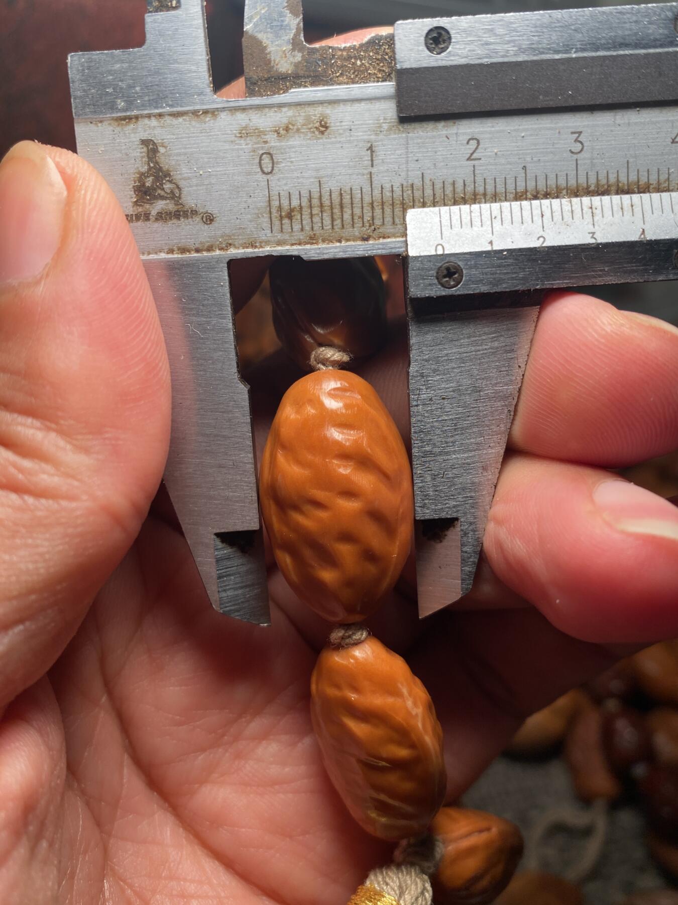 苏州苏工手工核雕放漏价 福利苏工核雕，纯手工雕刻，铁核二花开心果，老料，个性十足，等待有缘人，市场无同款，尺寸1。65x2.6左右喜欢的来