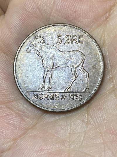 2025年第七十四场(总第一百场）外国好品散币(免佣金) - 挪威🇳🇴1973年5欧尔(奥拉夫五世时期第一套，关门年)