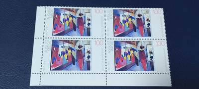 德国邮票专场，都是四方联人物题材 - 德国邮票四方联一张，1992年发行，20世纪现代绘画艺术。品相如图