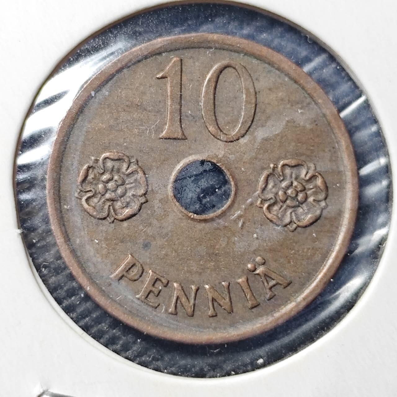 KK钱币收藏小铺 第316期 2月预留时间 周末发货 1942芬兰10芬尼 