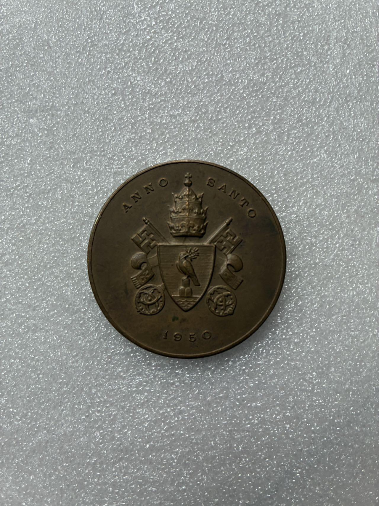 梵蒂冈 1950年 教皇 纪念 铜章 32g 41mm