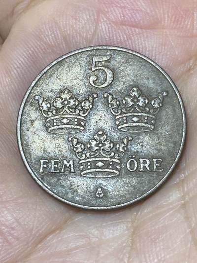 2025年第七十四场(总第一百场）外国好品散币(免佣金) - 瑞典🇸🇪1936年5欧尔(古斯塔夫五世第二版)