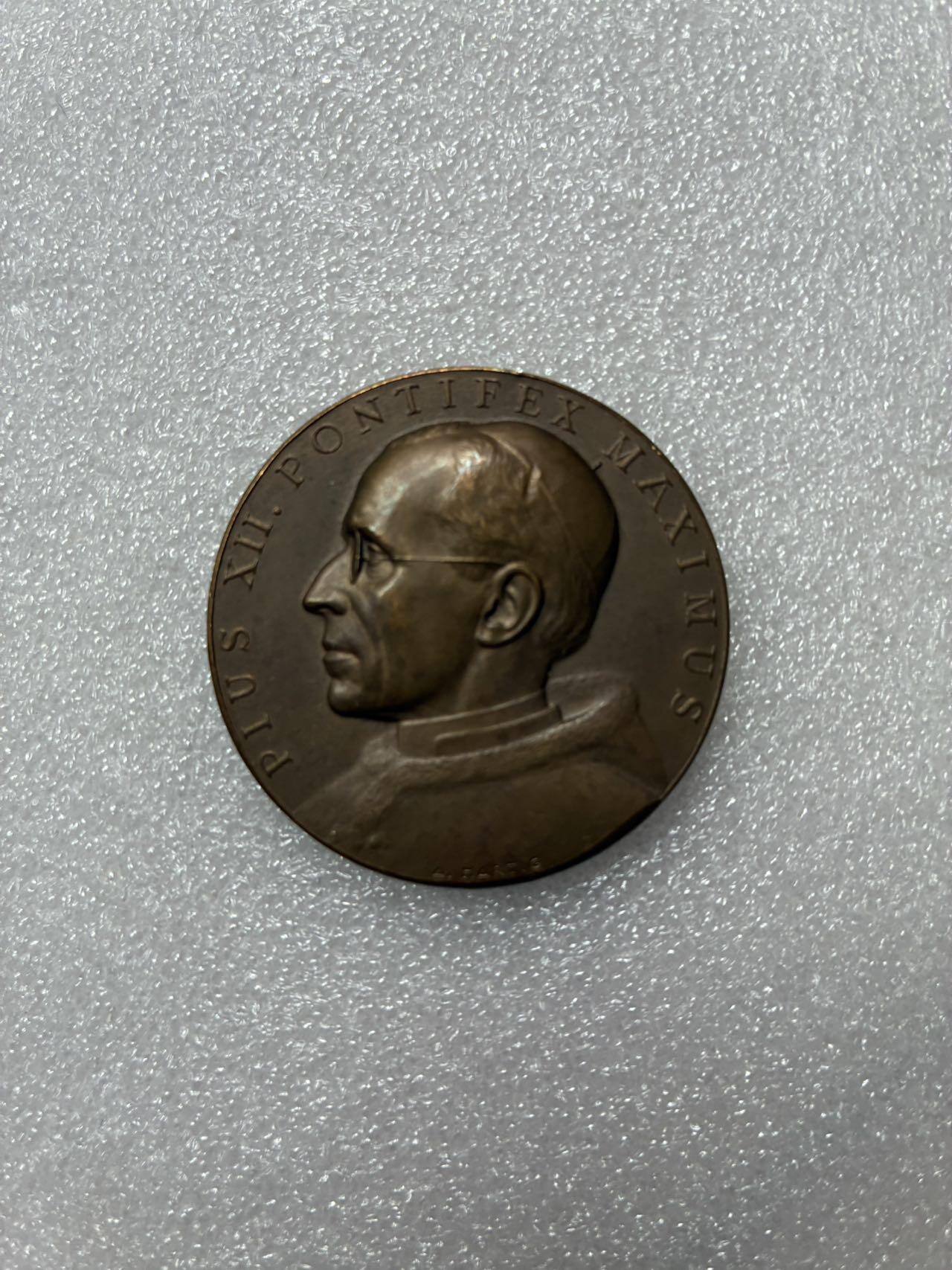梵蒂冈 1950年 教皇 纪念 铜章 32g 41mm