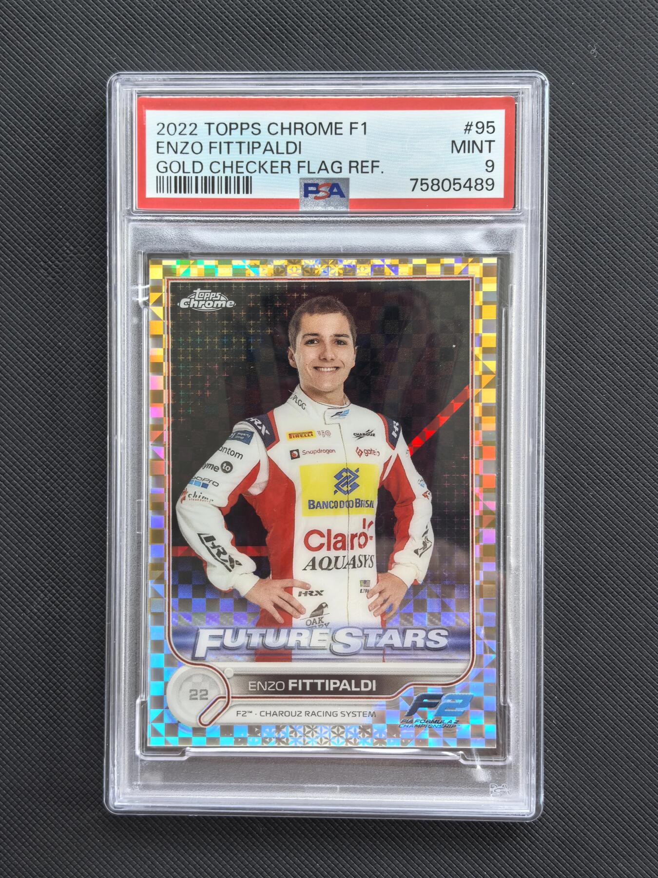 【博洋堂】卡牌拍卖专场第002期 2022 Topps Chrome F1 赛车卡 费迪帕尔蒂 红牛青训车手 未来之星 定妆照 20/50编 金格子折 PSA评级9分