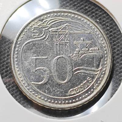 KK钱币收藏小铺 第315期 2月预留时间 周末发货 - 2015新加坡50分 