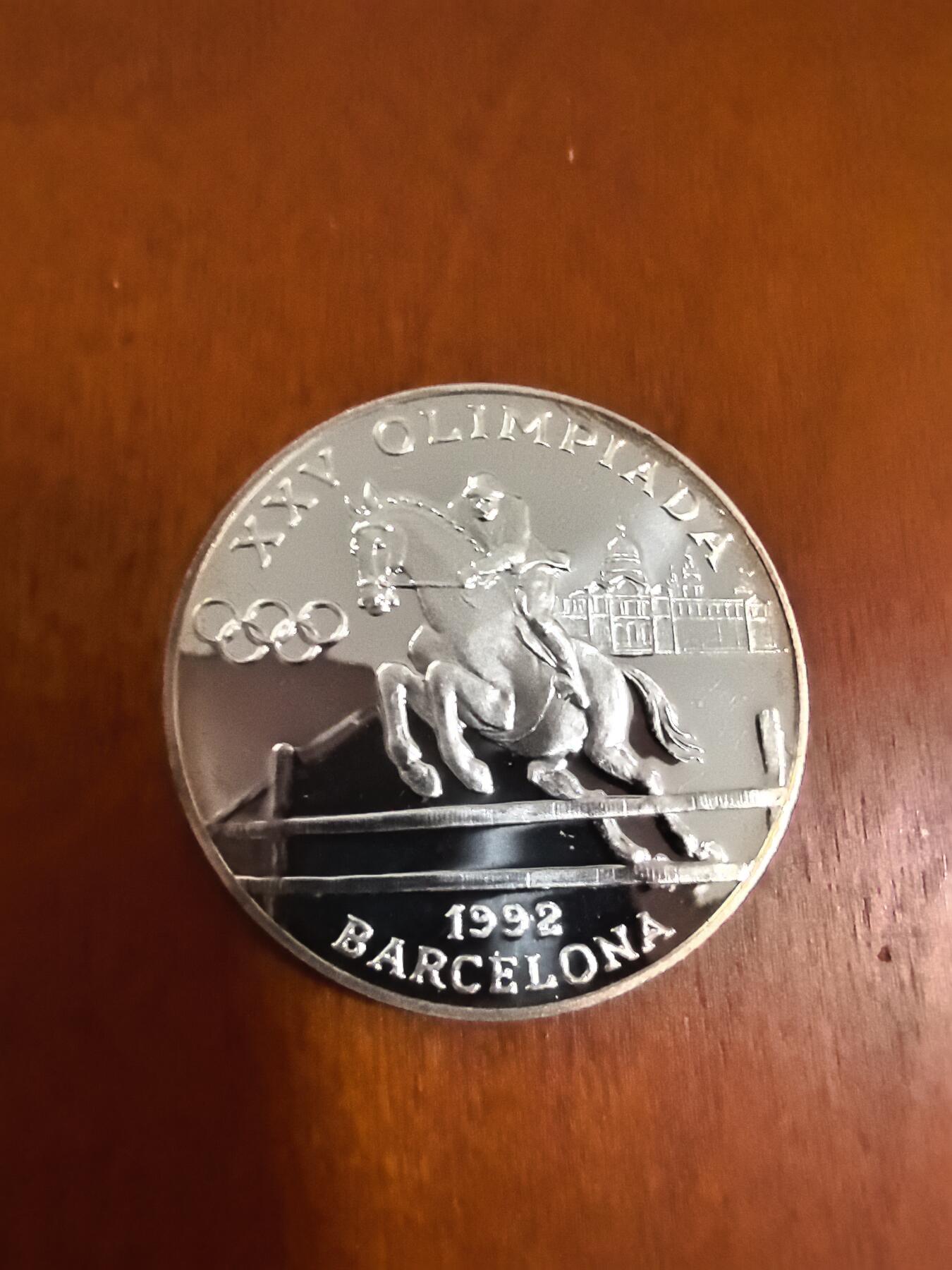 长老汇蛇年精选第三十一场拍卖 1990安道尔巴塞罗那奥运会马术20第纳尔精制银币，16克925银