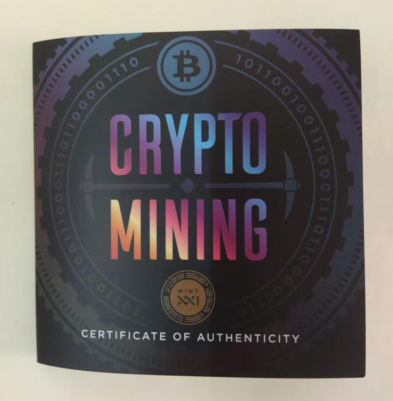 第168期拍卖【长期征集拍品】 纽埃2021，“(0,1 二进制)加密数字货币采矿” , 50克加大(直径达50mm)、高浮雕、仿古、镀金银币. 盒证全. 新颖创新银币.国外原售价310+美元
