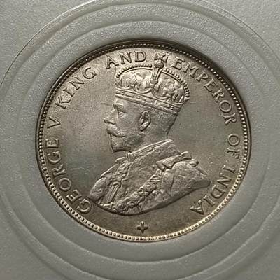 【全场包邮】纯粹捡漏拍448场 - 英属海峡1920年乔治五世50分银币