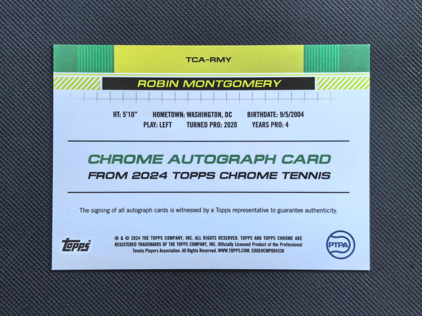 【博洋堂】卡牌拍卖专场第002期 2024 Topps Chrome 网球 罗宾 蒙哥马利 签字 17/25编 橙折 低编稀有