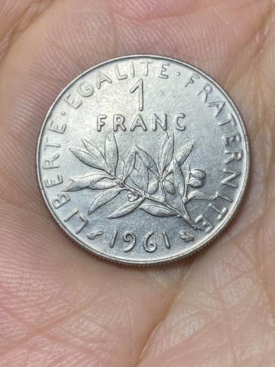 2025年第七十四场(总第一百场）外国好品散币(免佣金) - 早期年份–法国🇫🇷1961年1法郎(丰饶角和猫头鹰标)