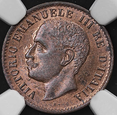 修遠堂世界钱币第七十九期 - NGC MS63RB 1905年意大利1分铜币