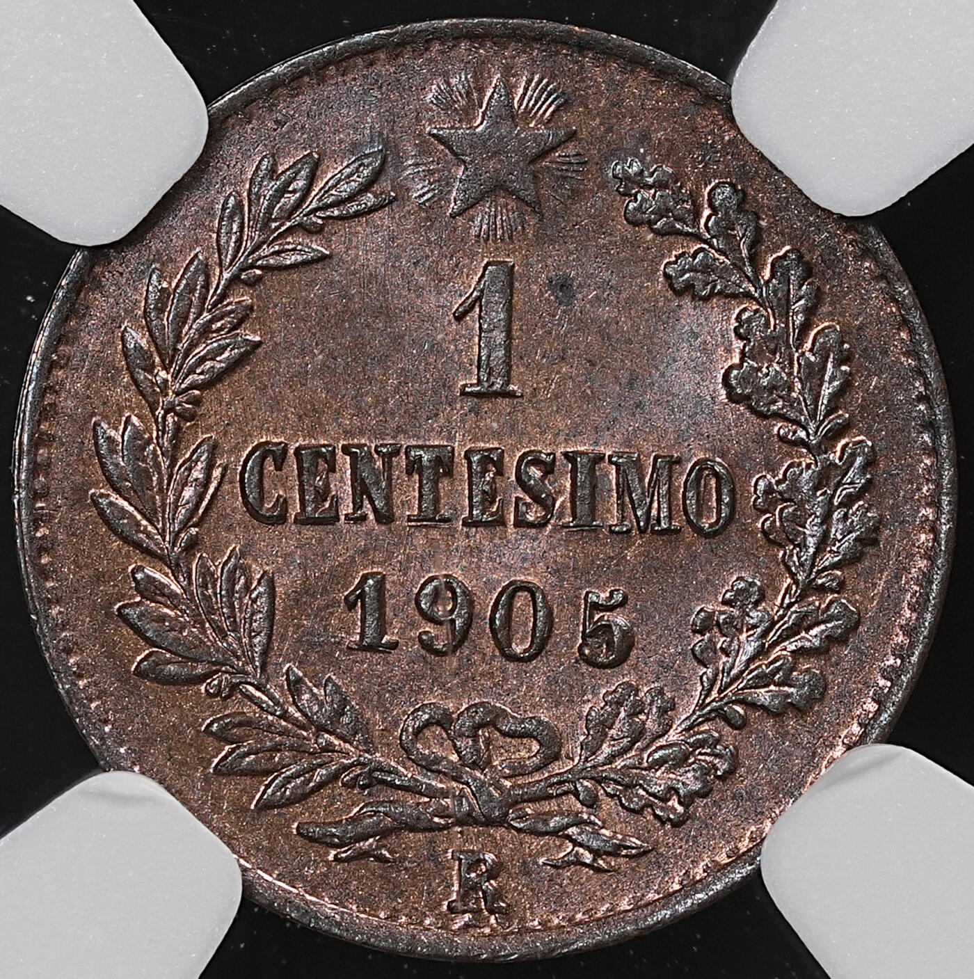 修遠堂世界钱币第七十九期 NGC MS63BN 1905年意大利1分铜币