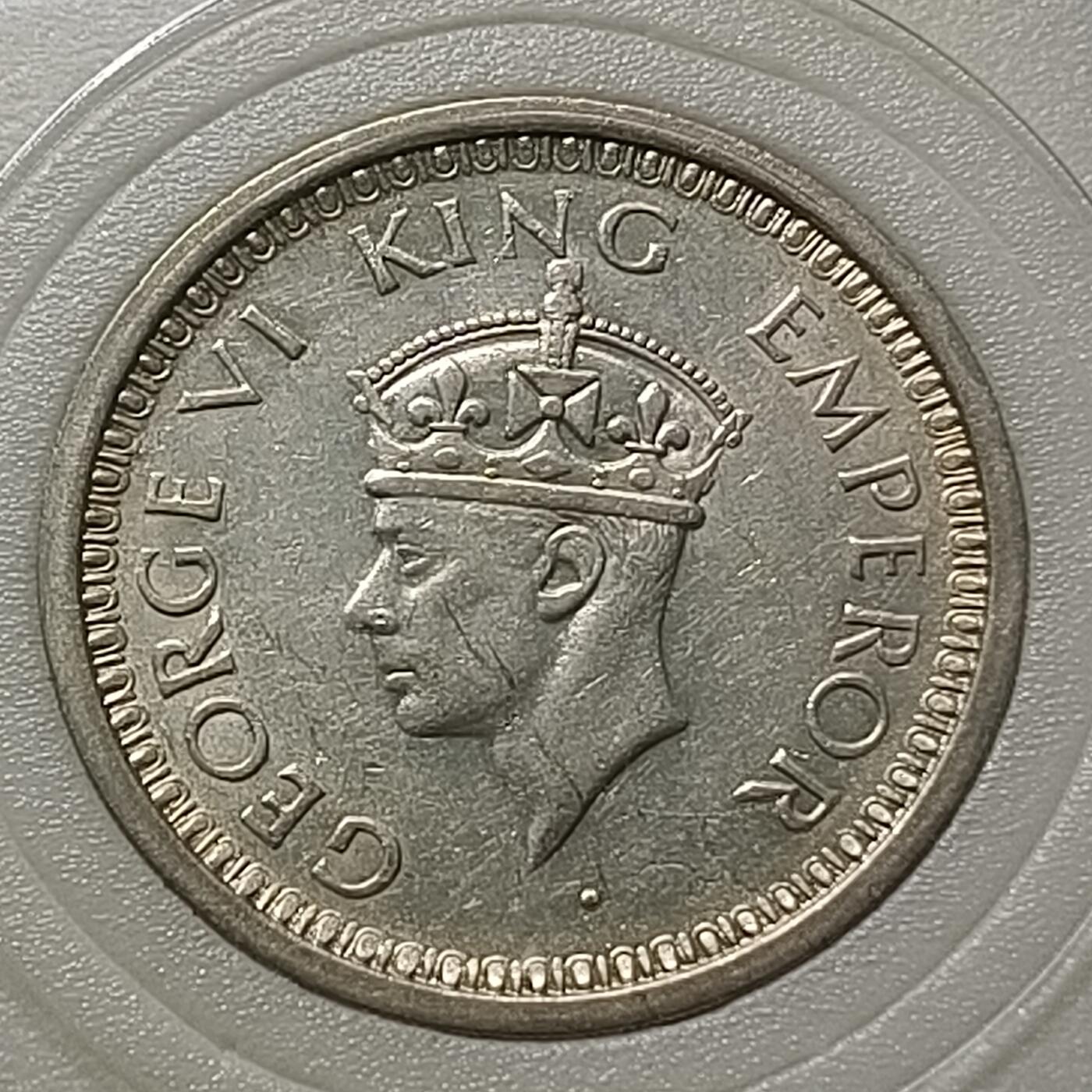 【全场包邮】纯粹捡漏拍448场 英属印度1945年乔治六世1卢比银币