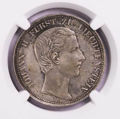 NGC-MS63 1862列支敦士登约翰二世泰勒银币纸袋包浆 - NGC-MS63 1862列支敦士登约翰二世泰勒银币纸袋包浆