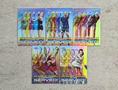 【博洋堂】卡牌拍卖专场第002期 - 2024 Topps Chrome 网球 Served特卡 银折 5张一组