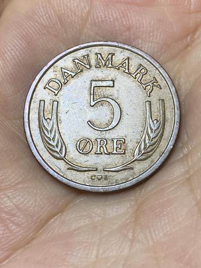 2025年第七十四场(总第一百场）外国好品散币(免佣金) - 丹麦🇩🇰1968年5欧尔(弗雷德里克九世第三版，青铜材质C; S版)